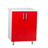 Рабочий стол 60 красный металлик фасад МДФ,столешница цвет (САХАРА)