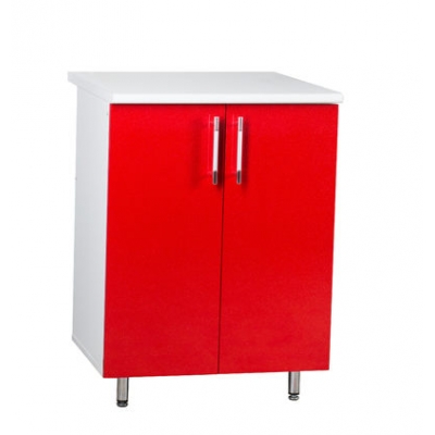 Рабочий стол 60 красный металлик фасад МДФ,столешница цвет (САХАРА)