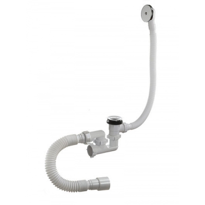 А-25089 Сифон для ванны (обвязка) ОРИО 1 1/2"х40,"клик-клак",с перел. и гиб. трубой40-40/50 (регул.)