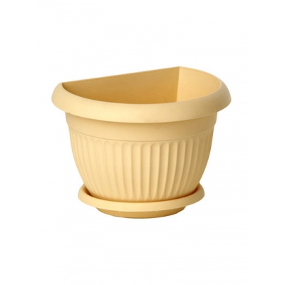 Кашпо ЛИВИЯ настенное D220мм, Белая глина 22х16х17 ("М-пластика") (М 3111)