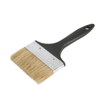 Кисть плоская ЛОМ, натуральная щетина, пластиковая рукоятка, 4", 100 мм 1818216