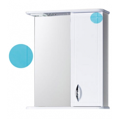 Зеркало-шкаф "Мальта-60" голубое правое ЗМ60ГП 600х722х190