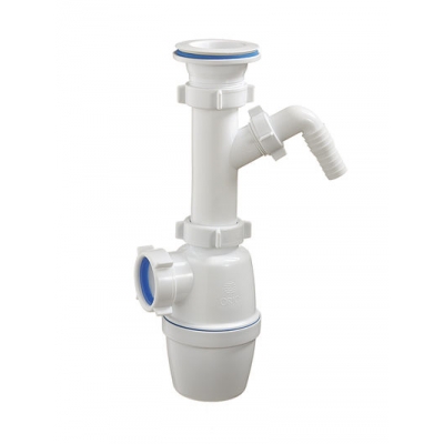 А-7005 Сифон бутылоч. ОРИО 1 1/2" х 40 с пласт.решетк. D=70 мм, с отводом