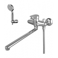 3317C Прамэн Смеситель универс. плоск.излив 350мм, бок. керам. дивертор, с аксессуарами, хром LEMARK