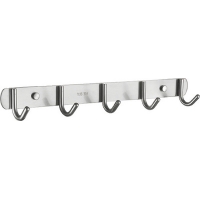 70201-5/L Планка с 5-ю крючками (нержавейка) 70201-5/L Планка с 5-ю крючками (нержавейка)