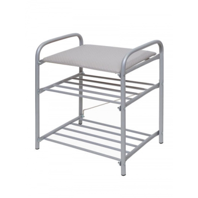 Банкетка 1 (450*330*500) сиденье винилискожа СЕРЫЙ каркас СЕРЕБРО г. Ижевск Арт. Б1/С