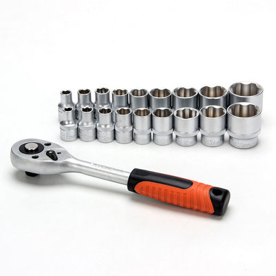 Набор профессионального инструмента, 19 предм., 1/2" (головки и трещотка) ЕРМАК 736-162