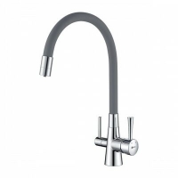 3075C-Gray Комфорт Смеситель для кухни, с гибким изливом, с подключением к фильтру питьевой воды, хром/серый LEMARK 3075C-Gray Комфорт Смеситель для кухни, с гибким изливом, с подключением к фильтру питьевой воды, хром/серый LEMARK