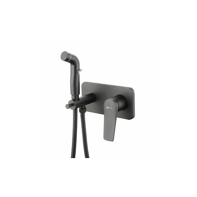 3720BL Бронкс Смеситель с гигиеническим душем, встраиваемый, черный LEMARK