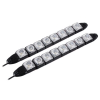 Дневные ходовые огни, LED 8шт, гибкий пласт. корп., 220мм, 12V, белый, 2шт. NEW GALAXY 702-099