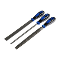 Набор рашпилей ТУНДРА, сталь У10, пластиковые рукоятки, 200 мм, 3 шт. 5352371