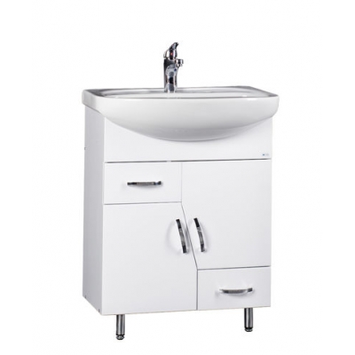 Подстолье "Фрегат-65" (белый) 2 ящика 2 двери под умыв. "СТЕЛЛА-65" 610х800х331