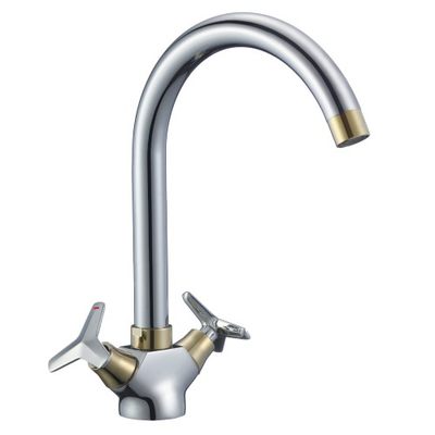 Смеситель Кухня 1/2 м/к U-излив на Гайке, хром/золото ROSSINKA RS41-72U Смеситель Кухня 1/2 м/к U-излив на Гайке, хром/золото ROSSINKA RS41-72U