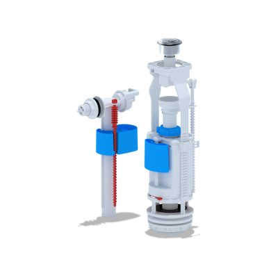 WC3050С Арматура с боковой подв. 1/2 пластик двойная кнопка эконом хром