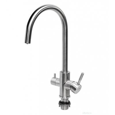 Смеситель для кухни ПСМ-300-11 STEEL НЕРЖ.СТАЛЬ AISI-304с подключением фильтра тип См-МОЦБА