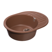 Мойка GRANFEST-QUARZ (ECO) - 58 РОНДО чаша+крыло 620*480 мм (ТЕРРАКОТ) (без сифона)