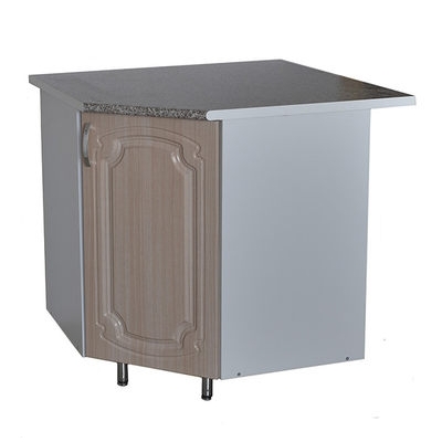 Рабочий стол угловой 85*85 (1дверь) дуб светлый (ГЛЯНЕЦ) фасад МДФ столешница цвет (ГРАНИТ)