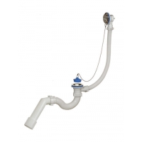 А-40087 Cифон для ванны (обвязка) ОРИО 1 1/2"х40, с переливом, переходной трубой 45 град. 40-40/50 А-40087 Cифон для ванны (обвязка) ОРИО 1 1/2"х40, с переливом, переходной трубой 45 град. 40-40/50