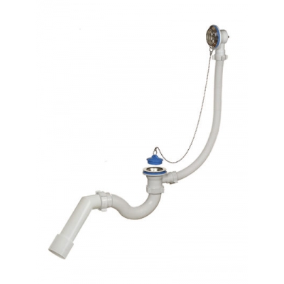 А-40087 Cифон для ванны (обвязка) ОРИО 1 1/2"х40, с переливом, переходной трубой 45 град. 40-40/50