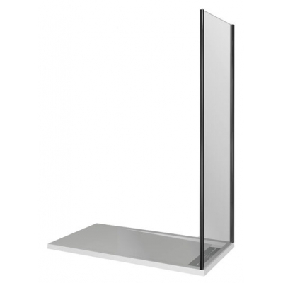 Душевое ограждение WALK IN SP +Р-100-C-В стекло Прозрачное 6мм, Профиль черный (Боковая панель со стыков. профилем, без штанги)