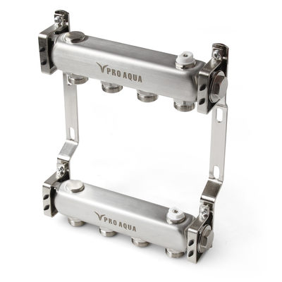 Коллектор из нерж. стали PRO AQUA с межосев. расст 50мм 5 вых 1, 3/4 ЕК с воздухоотводч S 540 MB.05 Коллектор из нерж. стали PRO AQUA с межосев. расст 50мм 5 вых 1, 3/4 ЕК с воздухоотводч S 540 MB.05