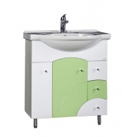 Подстолье "Макарена-75" (салатовый) 2двери, 3ящика под умывальник "Байкал-75" 715х800х331