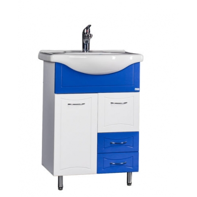 Подстолье "Стиль-55" (синий) 2 ящика 2 двери под умыв. "Элегия" 550х800х346