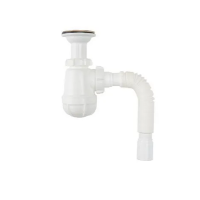 S4015-30-MR Сифон для умывальника 1 1/4" клик-клак Aquant (донный клапан с отв. перелива) с гибкой трубой 40х40/50