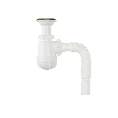 S4015-30-MR Сифон для умывальника 1 1/4" клик-клак Aquant (донный клапан с отв. перелива) с гибкой трубой 40х40/50