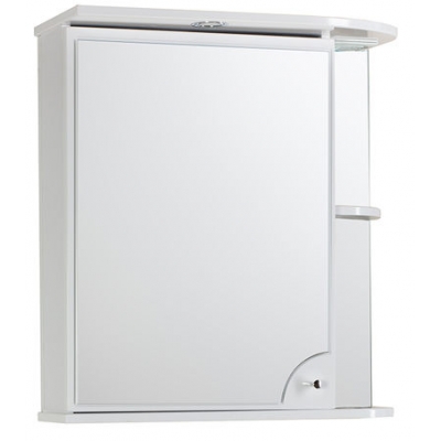 Зеркало-шкаф "Макарена-65" С с подсветкой левый (белый) 650*700*265