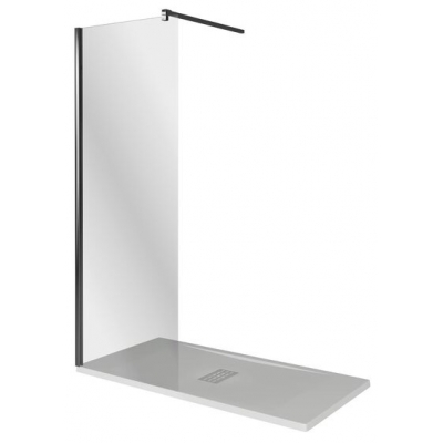 Душевое ограждение WALK IN SP-110-C-B стекло Прозрачное 6мм, Профиль чёрный (со штангой в комплекте, без стыковочного профиля)
