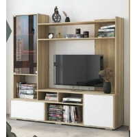 Гостиная "Бэль" (Сонома/Белый) 1800х1700х430