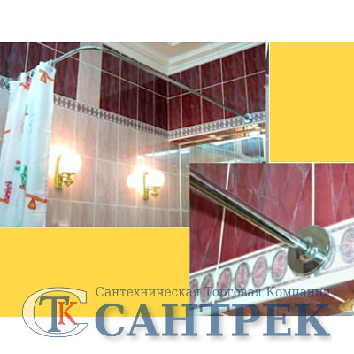 Карниз д/ванной нержавейка Г-обр. 0,8м х 0,8м