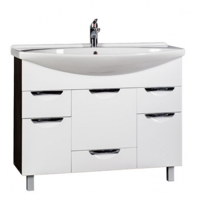 Подстолье "Деко-105" (белый/венге) 4 ящ.+1дверь+1 откид. под умывальник "Лагуна-105" 1015х800х335