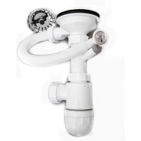 SALD 0001 Сифон бутылочный БРИСЛ 3 1/2" х 40, с круг.перел. для ГРАНИТНОЙ мойки, с одним отводом с/м