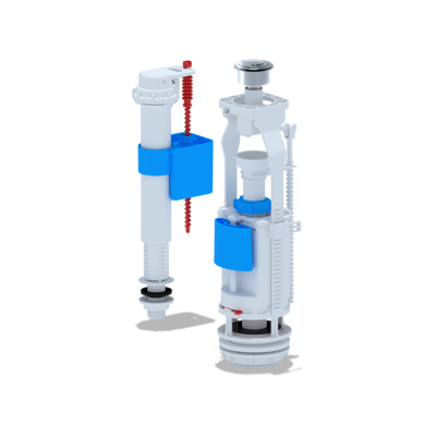 WC9510C Арматура АНИПЛАСТ ниж.подводка 1/2 пластик кнопка хром двойная