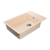 Мойка GRANFEST QUARZ-51 1 чаша+крыло 760х480 (БЕЖЕВЫЙ) (без сифона)