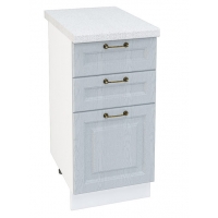 Шкаф нижний (рабочий стол) 400 (3 ящика) Ницца дуб серый ф МДФ (ст ант) 3 кор.(Н403 Ф23 СТ400)