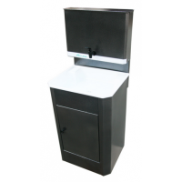 Умывальник "Весна" МИНИ без ЭВН (тумба, пластмас. мойка 42*37,V-бака 17л.) серебро