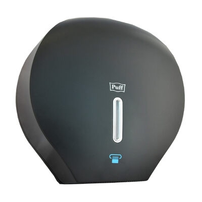Диспенсер для туалетной бумаги Puff-7120Bl с замком, пластик, ЧЕРНЫЙ, диам. втулки 43мм