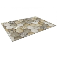 Коврик придверный влаговпитывающий SHAHINTEX DIGITAL PRINT 60х90 "Мозаика" бежевый (14)