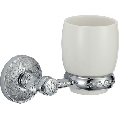 S-005858A Стакан керамический с настенным держателем/Хром