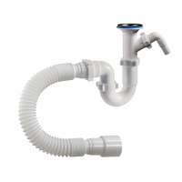 S-42059 Сифон прямоточный ОРИО 1 1/2" х 40, литой выпуск, с одним отводом и гибкой трубой 40-40/50 S-42059 Сифон прямоточный ОРИО 1 1/2" х 40, литой выпуск, с одним отводом и гибкой трубой 40-40/50