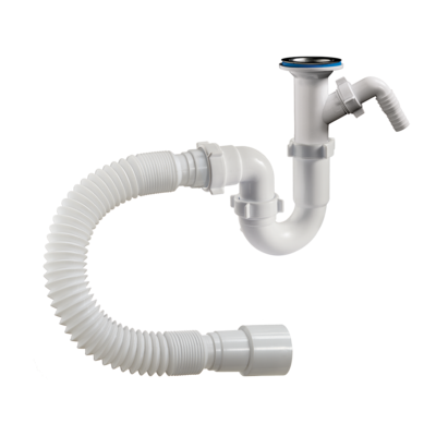 S-42059 Сифон прямоточный ОРИО 1 1/2" х 40, литой выпуск, с одним отводом и гибкой трубой 40-40/50 S-42059 Сифон прямоточный ОРИО 1 1/2" х 40, литой выпуск, с одним отводом и гибкой трубой 40-40/50