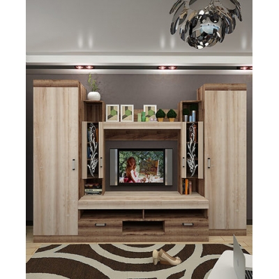 "Валенсия" гостиная Дуб Сокраменто темный/Дуб Сокраменто светлый (2980*2210*574, 6 мест)