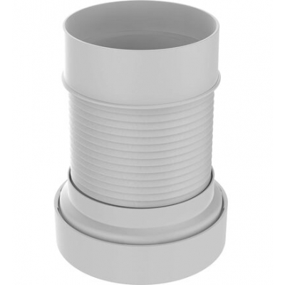 T911-27-MR Удлинитель гибкий для унитаза армированный с фановым выпуском Aquant 110мм, 200-340 мм