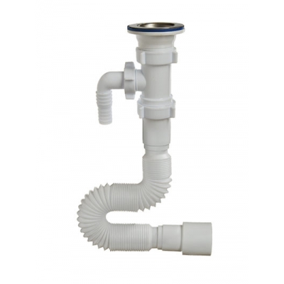 А-30175 Гибкая труба с выпуском (гофросифон) ОРИО 1 1/2" - 40/50 с одним отводом для с/м дл. 950 мм