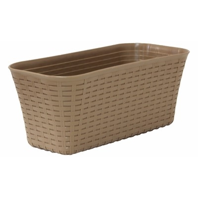 Балконный ящик РОТАНГ 400 Бежевый ротанг 40х18х16 ("М-пластика") (М 3225)