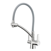G4398-17 Смеситель Кухня GAPPO d35 с подключение фильтра питьевой воды (хром/серый)