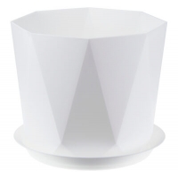 Кашпо ПРИЗМА d-220мм 4,7л Белый ("М-пластика") (М 3139)